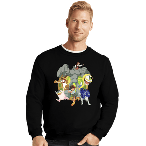 Daily_Deal_Shirts Crewneck Sweater, Unisex / Small / Black Vintage Monster Rancher
