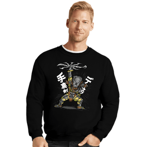 Daily_Deal_Shirts Crewneck Sweater, Unisex / Small / Black Shuriken Disk