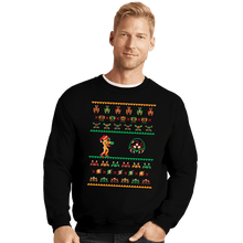 Load image into Gallery viewer, Shirts Crewneck Sweater, Unisex / Small / Black We Wish You A Metroid Christmas
