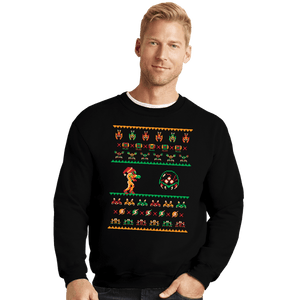 Shirts Crewneck Sweater, Unisex / Small / Black We Wish You A Metroid Christmas