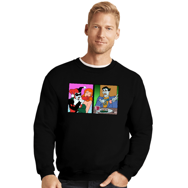 Secret_Shirts Crewneck Sweater, Unisex / Small / Black Quinn Yelling At Joker