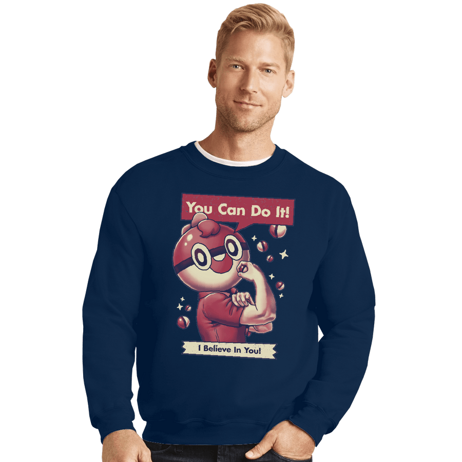 Shirts Crewneck Sweater, Unisex / Small / Navy I Believe In You