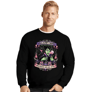 Daily_Deal_Shirts Crewneck Sweater, Unisex / Small / Black Villains Unite Maleficent