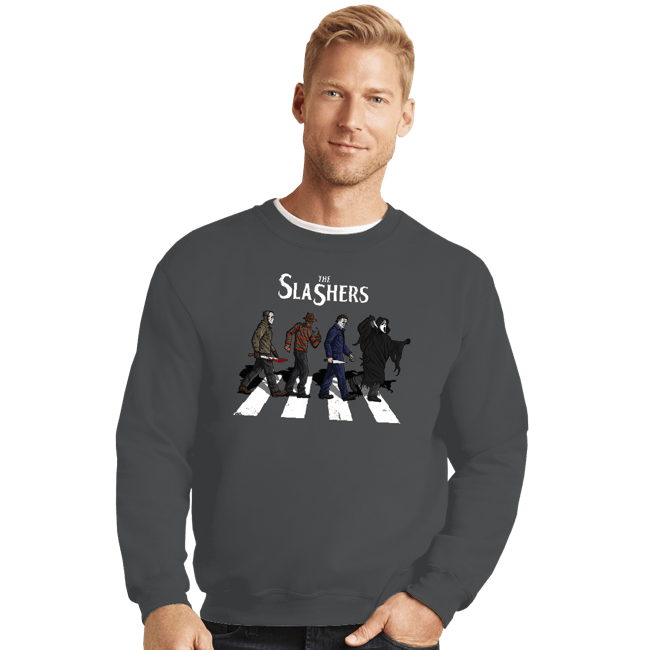 Daily_Deal_Shirts Crewneck Sweater, Unisex / Small / Charcoal The Slashers