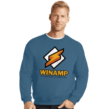 Load image into Gallery viewer, Secret_Shirts Crewneck Sweater, Unisex / Small / Indigo Blue Winamp XP
