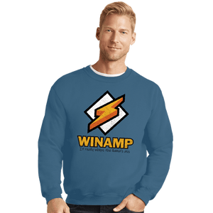 Secret_Shirts Crewneck Sweater, Unisex / Small / Indigo Blue Winamp XP
