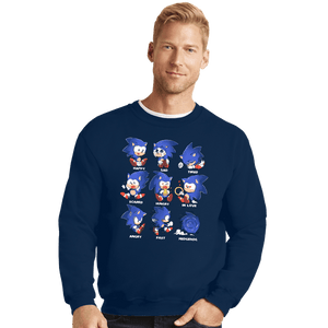 Secret_Shirts Crewneck Sweater, Unisex / Small / Navy Hedgehog!