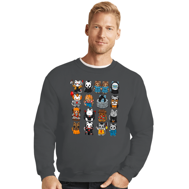 Daily_Deal_Shirts Crewneck Sweater, Unisex / Small / Charcoal The Horror Kittens