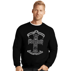 Shirts Crewneck Sweater, Unisex / Small / Black Obey N Conform