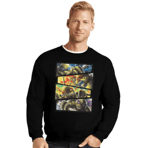 Shirts Crewneck Sweater, Unisex / Small / Black Turtle Power