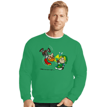 Load image into Gallery viewer, Secret_Shirts Crewneck Sweater, Unisex / Small / Irish Green Triforce Gag
