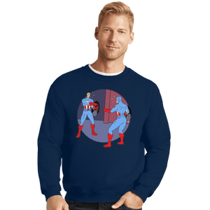 Shirts Crewneck Sweater, Unisex / Small / Navy Captain Americas