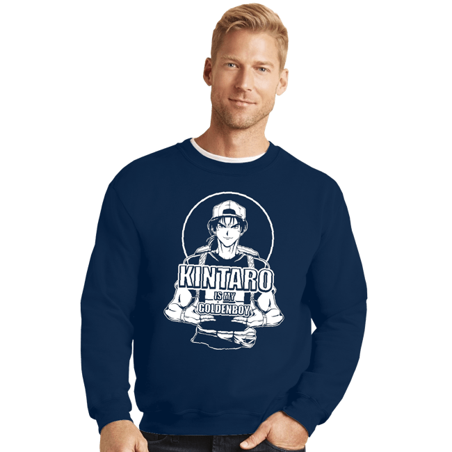 Daily_Deal_Shirts Crewneck Sweater, Unisex / Small / Navy Kintaro Is My Goldenboy