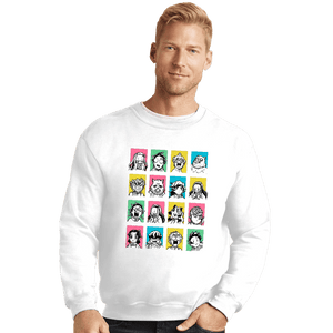Daily_Deal_Shirts Crewneck Sweater, Unisex / Small / White Slayer Faces