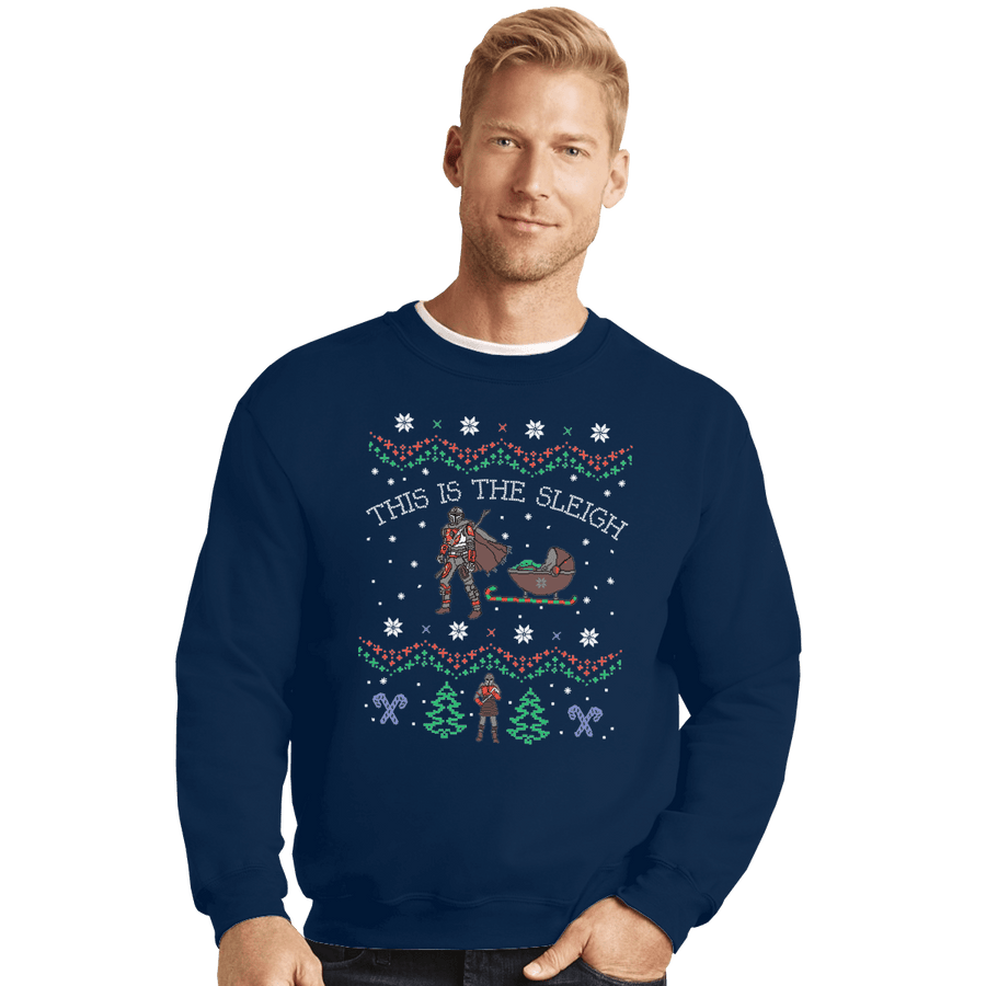 Shirts Crewneck Sweater, Unisex / Small / Navy This Is The Sleigh