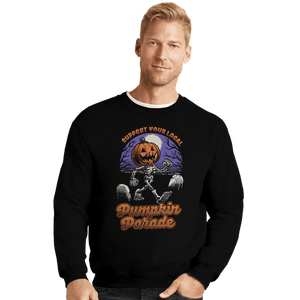 Shirts Crewneck Sweater, Unisex / Small / Black Halloween Pumpkin Parade