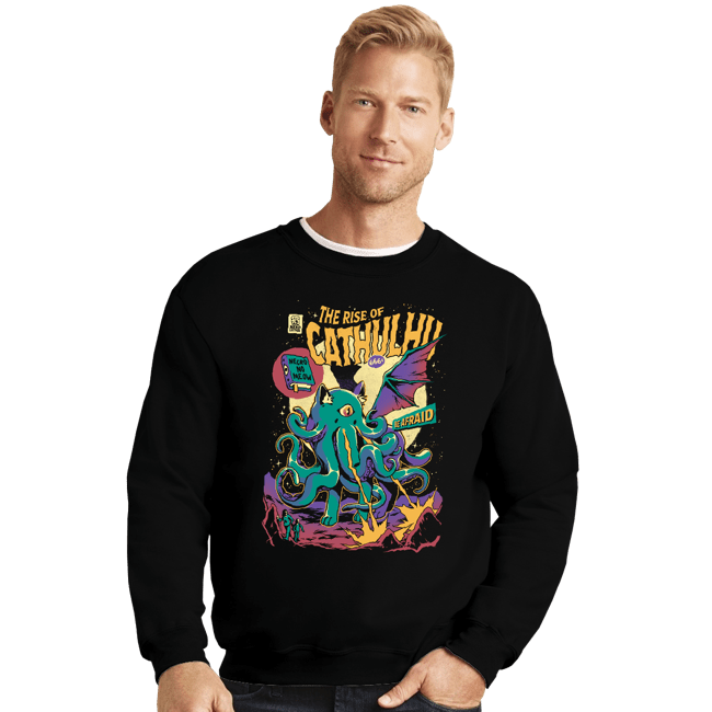 Secret_Shirts Crewneck Sweater, Unisex / Small / Black Rise Of Cathulu