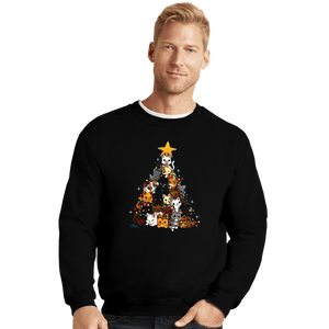 Daily_Deal_Shirts Crewneck Sweater, Unisex / Small / Black Christmas Kittens