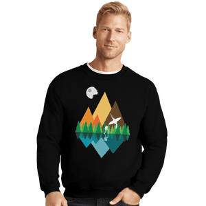 Shirts Crewneck Sweater, Unisex / Small / Black Forest View