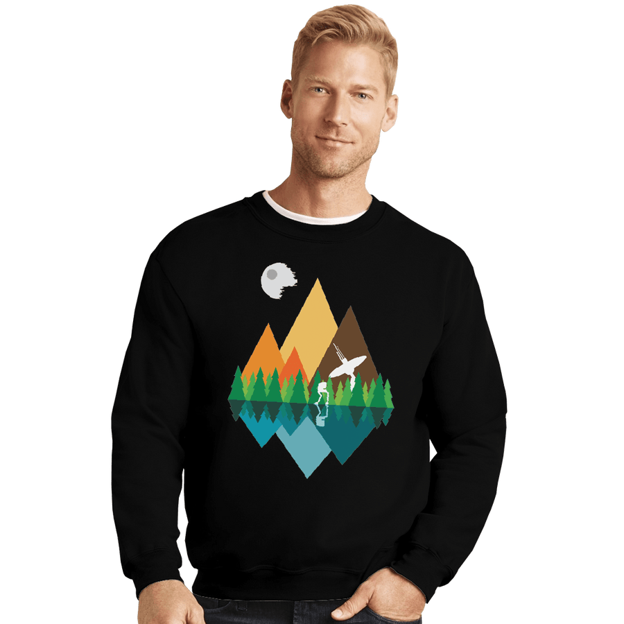 Shirts Crewneck Sweater, Unisex / Small / Black Forest View
