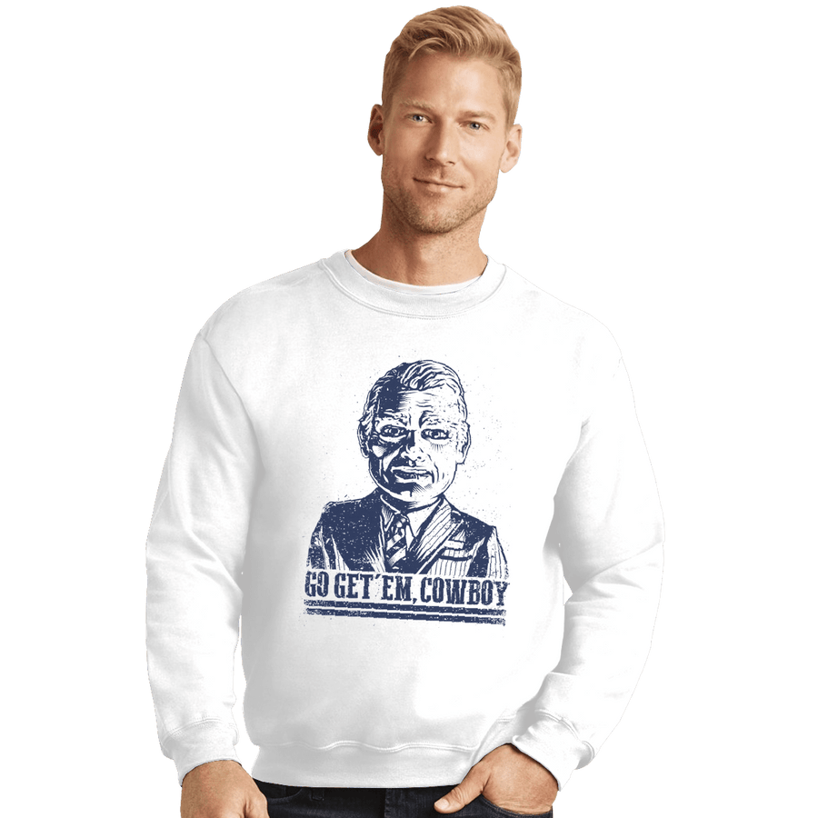 Shirts Crewneck Sweater, Unisex / Small / White Cowboy