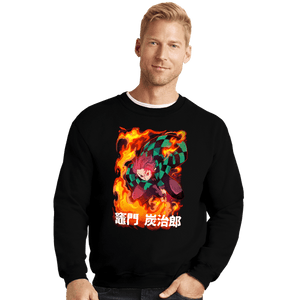 Shirts Crewneck Sweater, Unisex / Small / Black Slayer Tanjiro