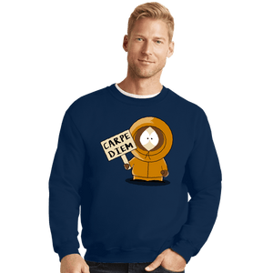 Shirts Crewneck Sweater, Unisex / Small / Navy Carpe Diem
