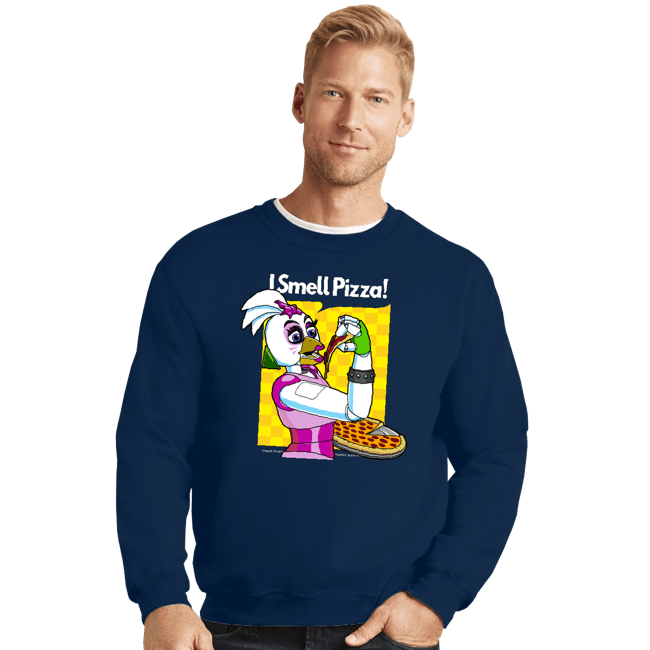 Secret_Shirts Crewneck Sweater, Unisex / Small / Navy I Smell Pizza