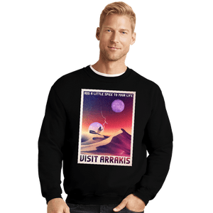 Secret_Shirts Crewneck Sweater, Unisex / Small / Black Planet Arrakis