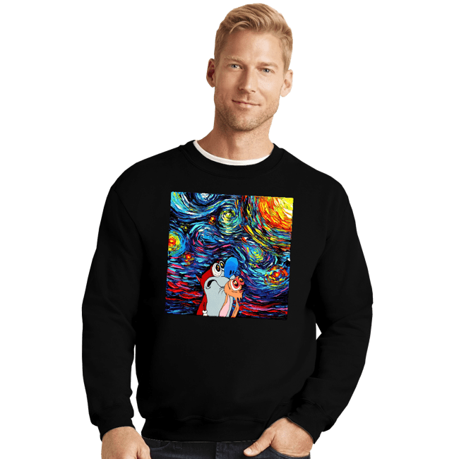 Secret_Shirts Crewneck Sweater, Unisex / Small / Black Van Gogh Never Experienced Space Madness!