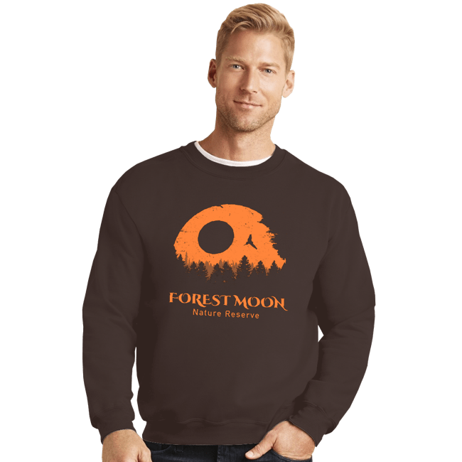 Daily_Deal_Shirts Crewneck Sweater, Unisex / Small / Dark Chocolate Forest Moon Reserve