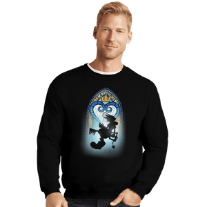 Shirts Crewneck Sweater, Unisex / Small / Black Heart Window