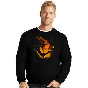 Daily_Deal_Shirts Crewneck Sweater, Unisex / Small / Black Rodan Kaiju
