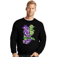 Load image into Gallery viewer, Shirts Crewneck Sweater, Unisex / Small / Black Magical Silhouettes - Flotsam and Jetsam
