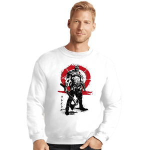 Daily_Deal_Shirts Crewneck Sweater, Unisex / Small / White Killer Of Gods Sumi-e