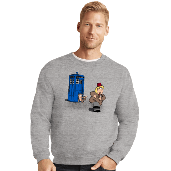 Shirts Crewneck Sweater, Unisex / Small / Sports Grey The Tardis Monkey