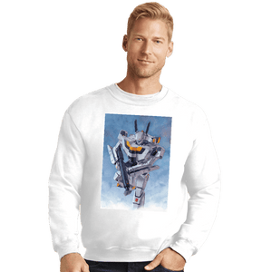 Daily_Deal_Shirts Crewneck Sweater, Unisex / Small / White VF-1S Watercolor
