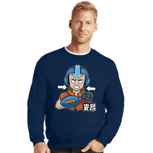 Shirts Crewneck Sweater, Unisex / Small / Navy Aang Man
