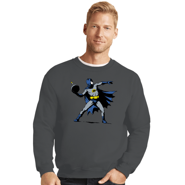 Secret_Shirts Crewneck Sweater, Unisex / Small / Charcoal Bat-sy