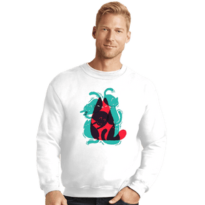 Shirts Crewneck Sweater, Unisex / Small / White Cat Shapes