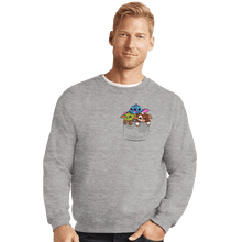 Load image into Gallery viewer, Shirts Crewneck Sweater, Unisex / Small / Sports Grey Kawaii Pocket
