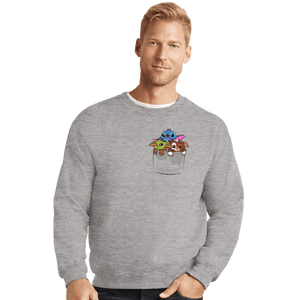 Shirts Crewneck Sweater, Unisex / Small / Sports Grey Kawaii Pocket