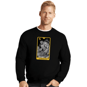 Shirts Crewneck Sweater, Unisex / Small / Black Tarot Strength