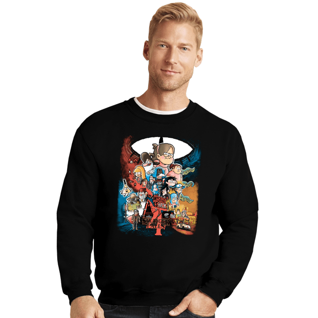 Daily_Deal_Shirts Crewneck Sweater, Unisex / Small / Black Stranger Falls 4