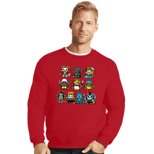 Daily_Deal_Shirts Crewneck Sweater, Unisex / Small / Red Pirate Kittens
