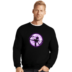Shirts Crewneck Sweater, Unisex / Small / Black Moonlight Skeleton