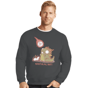 Shirts Crewneck Sweater, Unisex / Small / Charcoal Critical Hit