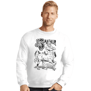 Shirts Crewneck Sweater, Unisex / Small / White Santaur