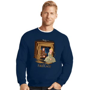 Secret_Shirts Crewneck Sweater, Unisex / Small / Navy Girl In The Fireplace