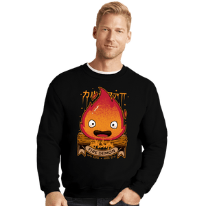 Shirts Crewneck Sweater, Unisex / Small / Black Fire Demon